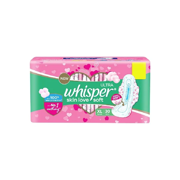 Whisper Ultra Softs Air Fresh Sanitary Pads for Women, XL 30 Napkins