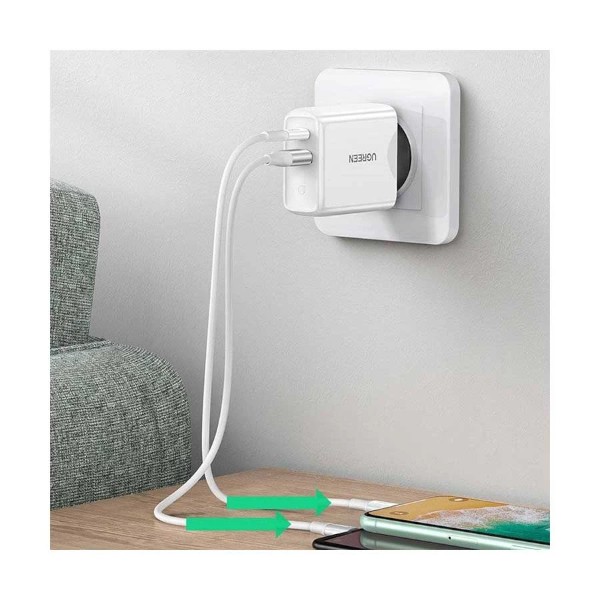 Ugreen CD170 38W PD USB & USB-C White Fast Charger