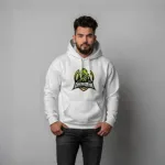 Men's premium printed hoodie (White)