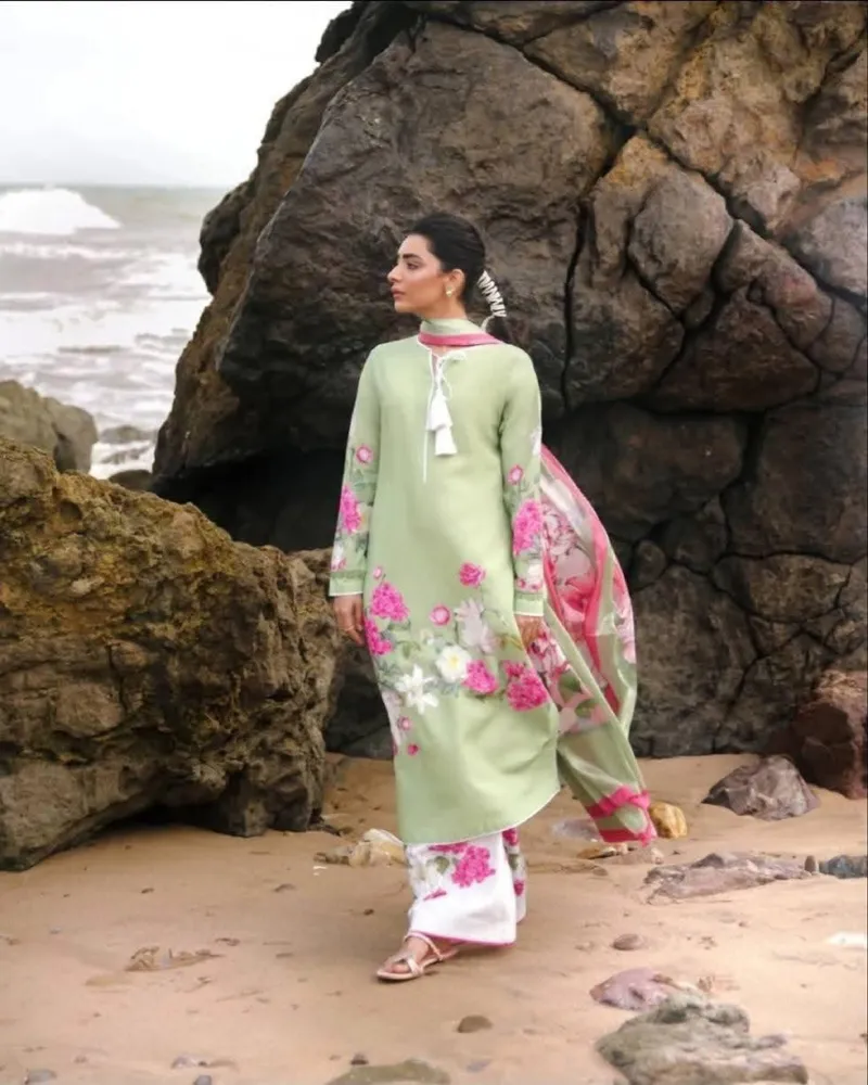 Women's Cotton Silk Three Piece, Silk Georgette Orna, 5 Colours
