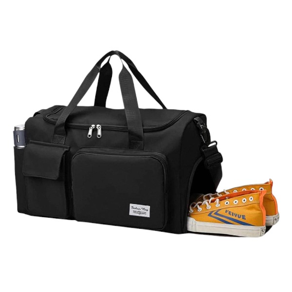 Fashionable Large Capacity Travel & Gym Bag - Black