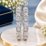 Royal Silver American Diamond Bangle Set