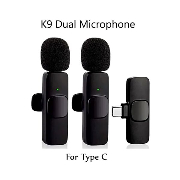 K9 Wireless Dual Microphone Professional Lapel Lavalia Microphone