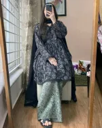 Cotton Afsan Print Three Piece with Embroidered Salwar, 3 Colours