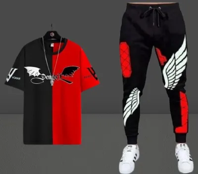 Men's Mesh T-Shirt and Full Pant Combo, 5 Colours, Waist 30 to 34