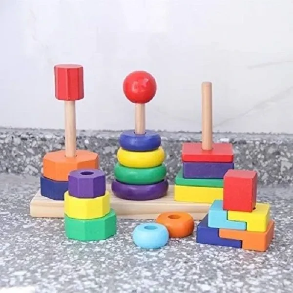 Three-Column Shape Of Set Rainbow Tower