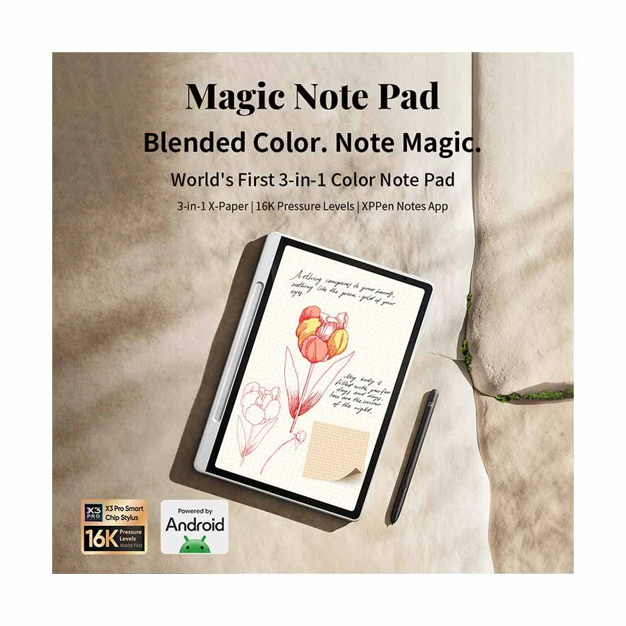 XP-Pen Magic Note Pad Wi-Fi 10.9 Inch 6GB RAM Pen Tablet Silver White
