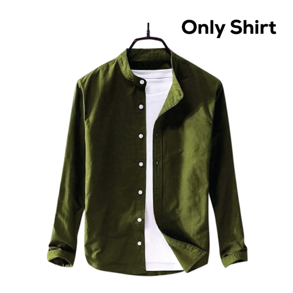 Men's Solid Colour Ban color Shirt