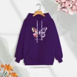 Premium Comfortable (Butterflies & Flowers) Ladies winter hoodie