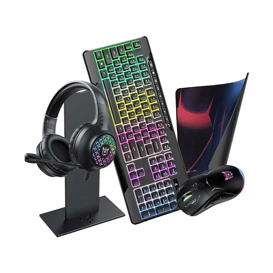 Onikuma TZ5006 Gaming Keyboard, Mouse, Pad, Headphone & Stand Combo