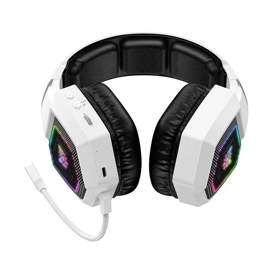 Onikuma GT806 RGB Tri-Mode Bluetooth White Gaming Headphone