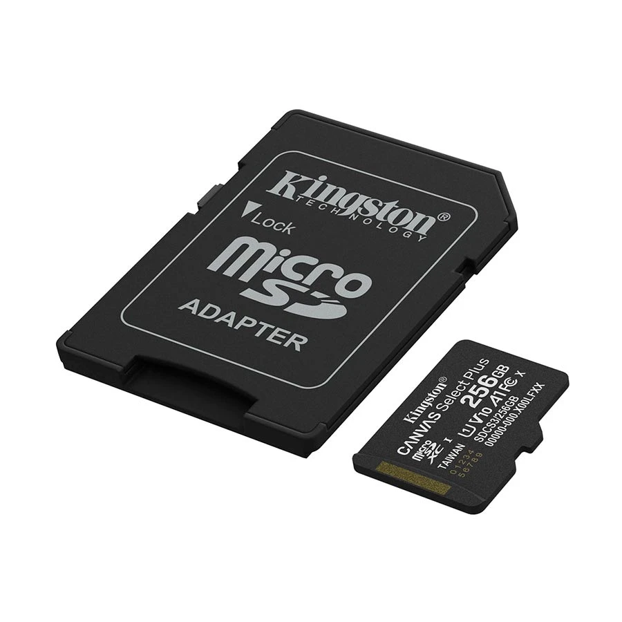 Kingston Canvas Select Plus 256GB MicroSD U1 A1 V10 Card with Adapter