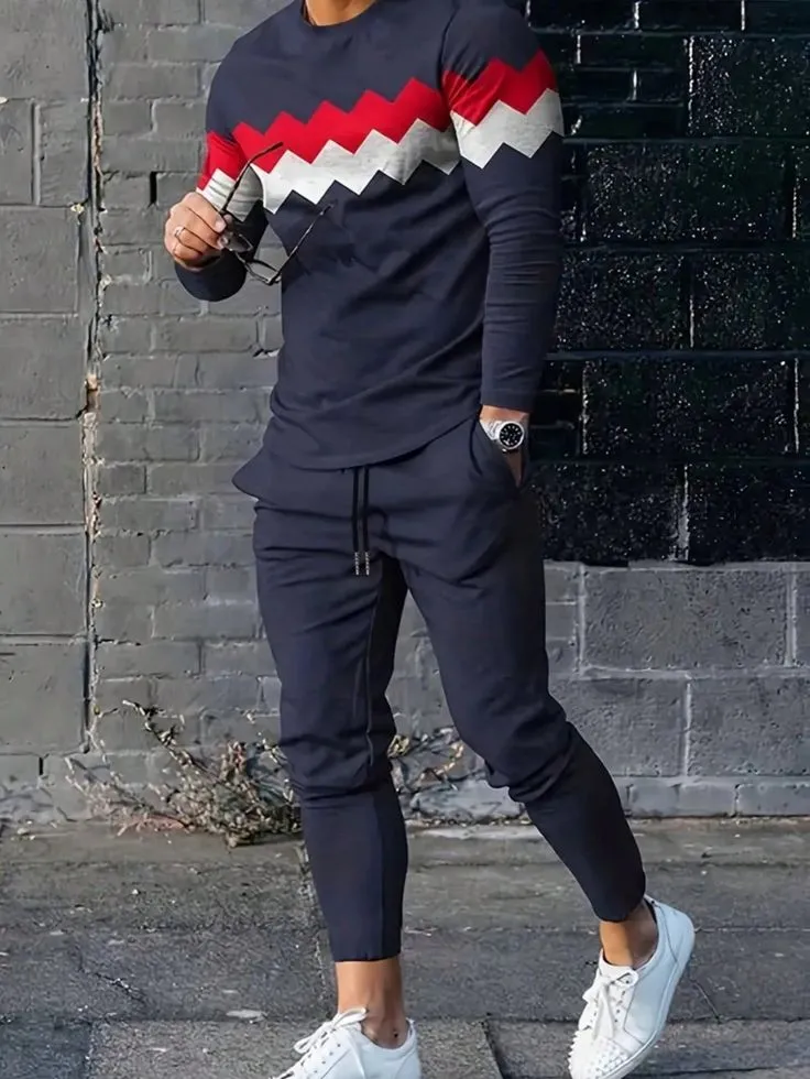 Full Sleeve Mesh Jersey T-Shirt with Polyester Suit Trouser for Men