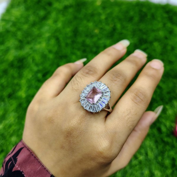 Imperial Violet Crystal Statement Ring