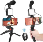 3-in-1 Professional Video Making Vlogging Kit with Shotgun Mic, LED Light & Tripod
