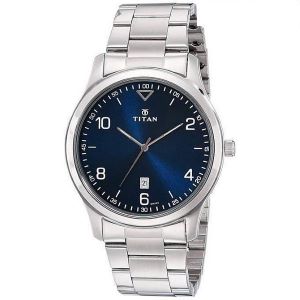 Titan Neo 1770SM03 Blue Dial Analog Watch For Men-Silver