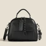 High end ladies' handbag multi-layer large capacity commuting bag(Black)