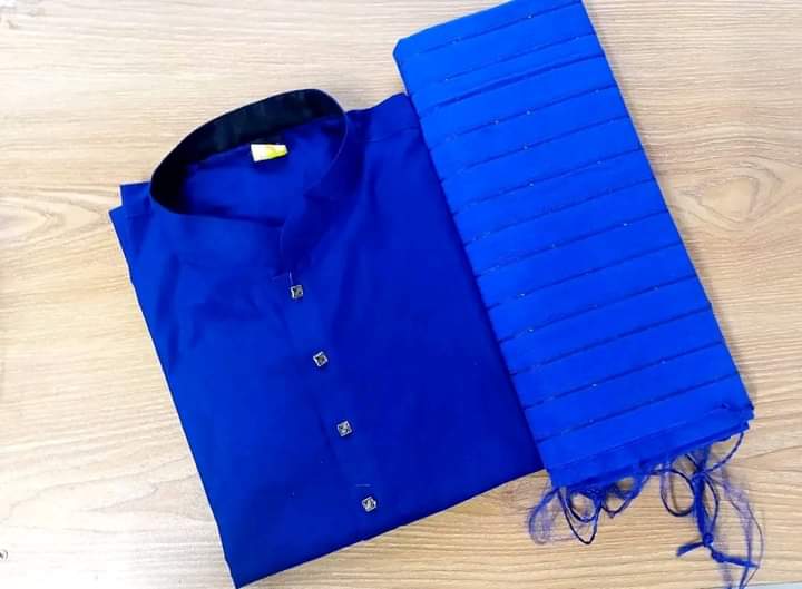 Couple Set: Half Silk Sequin Saree and Dhupian Silk Panjabi