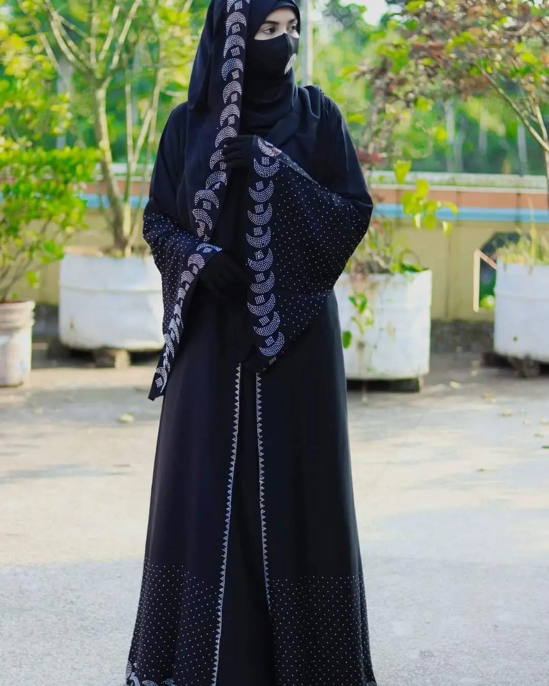 Stone Koti Borka Full Set with Hijab, Attached Koti, 6 Colours