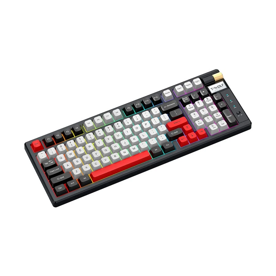 T-Wolf T70 RGB Tri Mode Hot Swap Red Switch Mechanical Gaming Keyboard