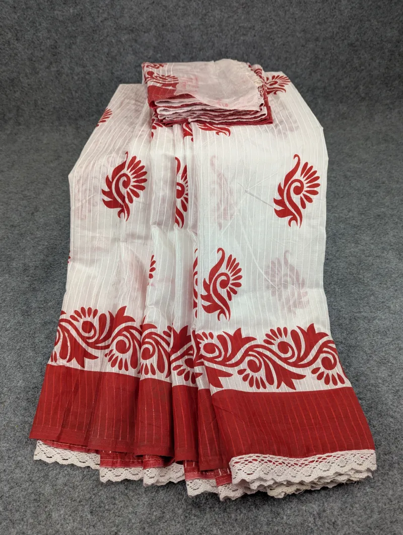 Festive Special Premium Half-Silk Print Saree Combo