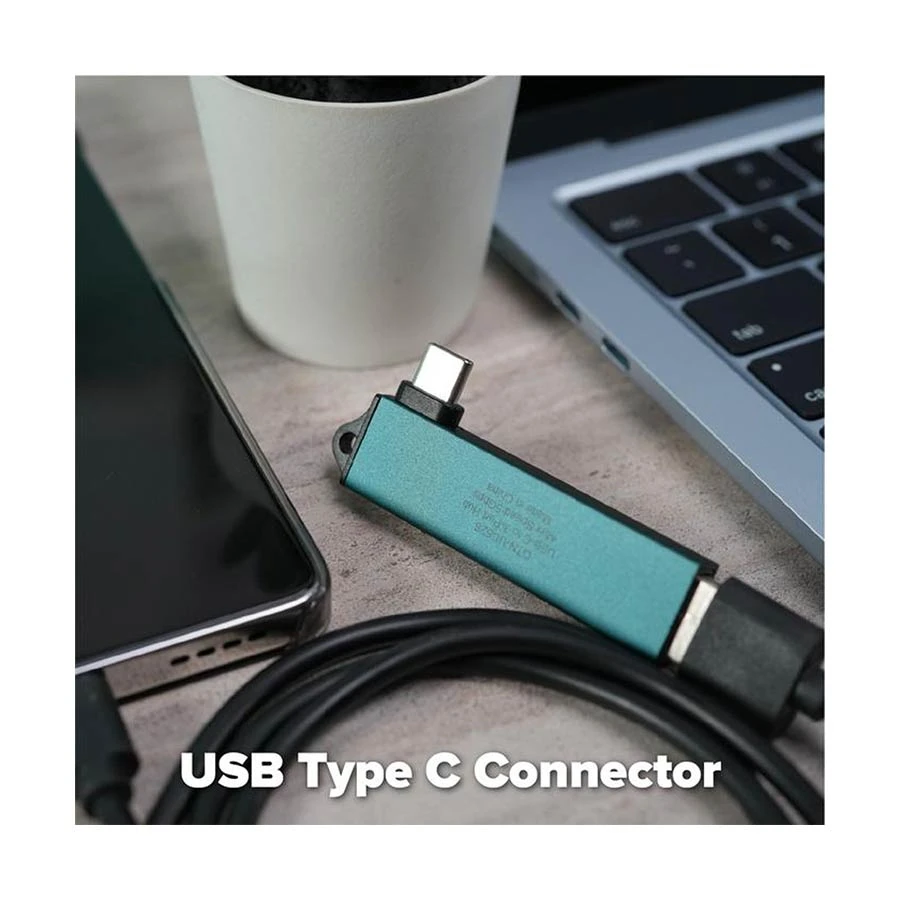 Onten OTN-UC52S USB-C to USB-A & Dual USB-C Hub Crystal Teal