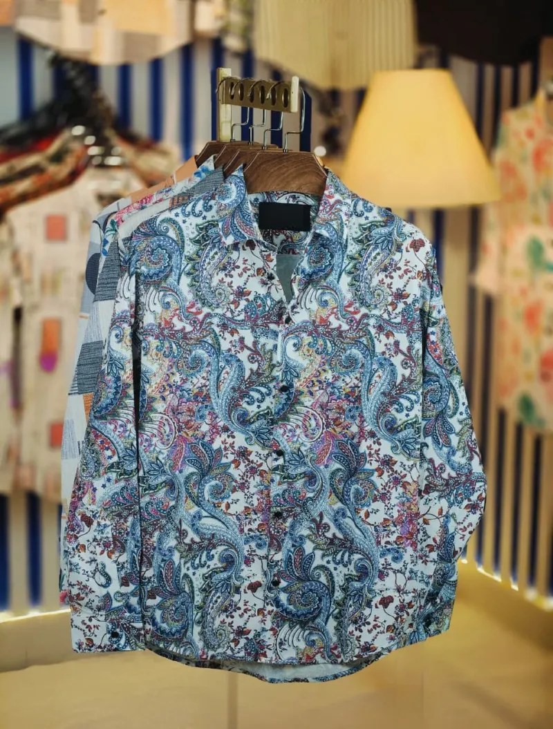 Men's Popcorn Cotton Full Sleeve Shirt, Slim Fit, 4 Colours