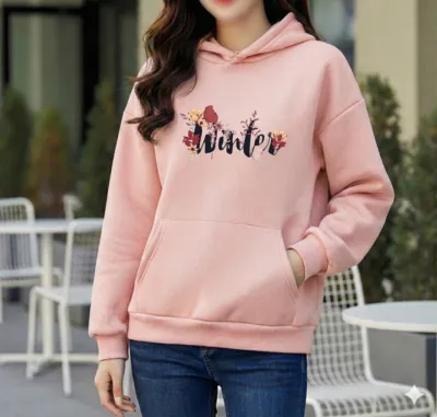 Premium Comfortable Printed Ladies Winter Hoodie