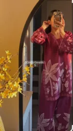 Cotton Silk Two Piece with 42 Inch Kameez, Sizes 36 to 46