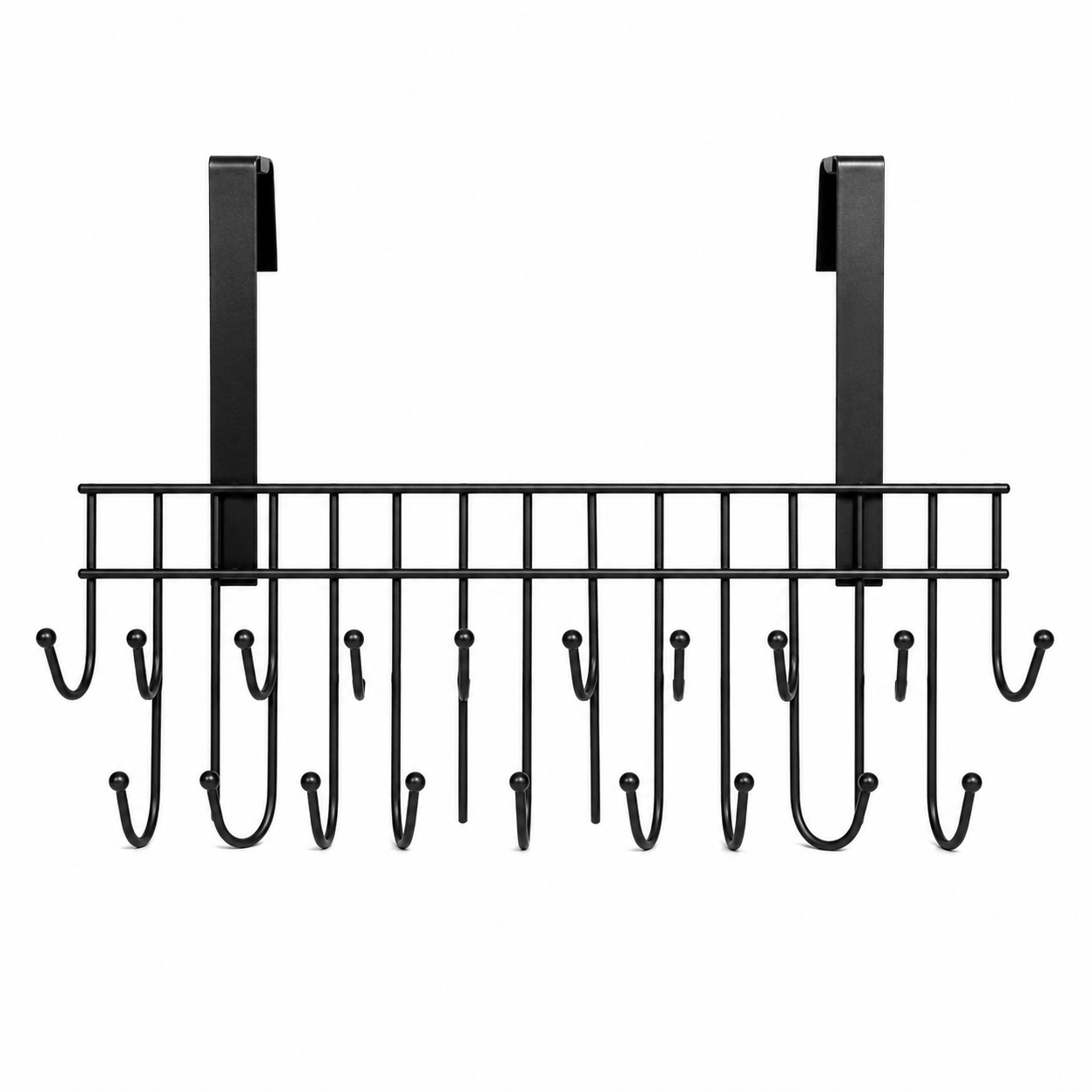 Over The Door 19-Hook Hanger – Heavy-Duty Space-Saving Door Organizer & Rack for Jackets, Hats, Bags & Coats