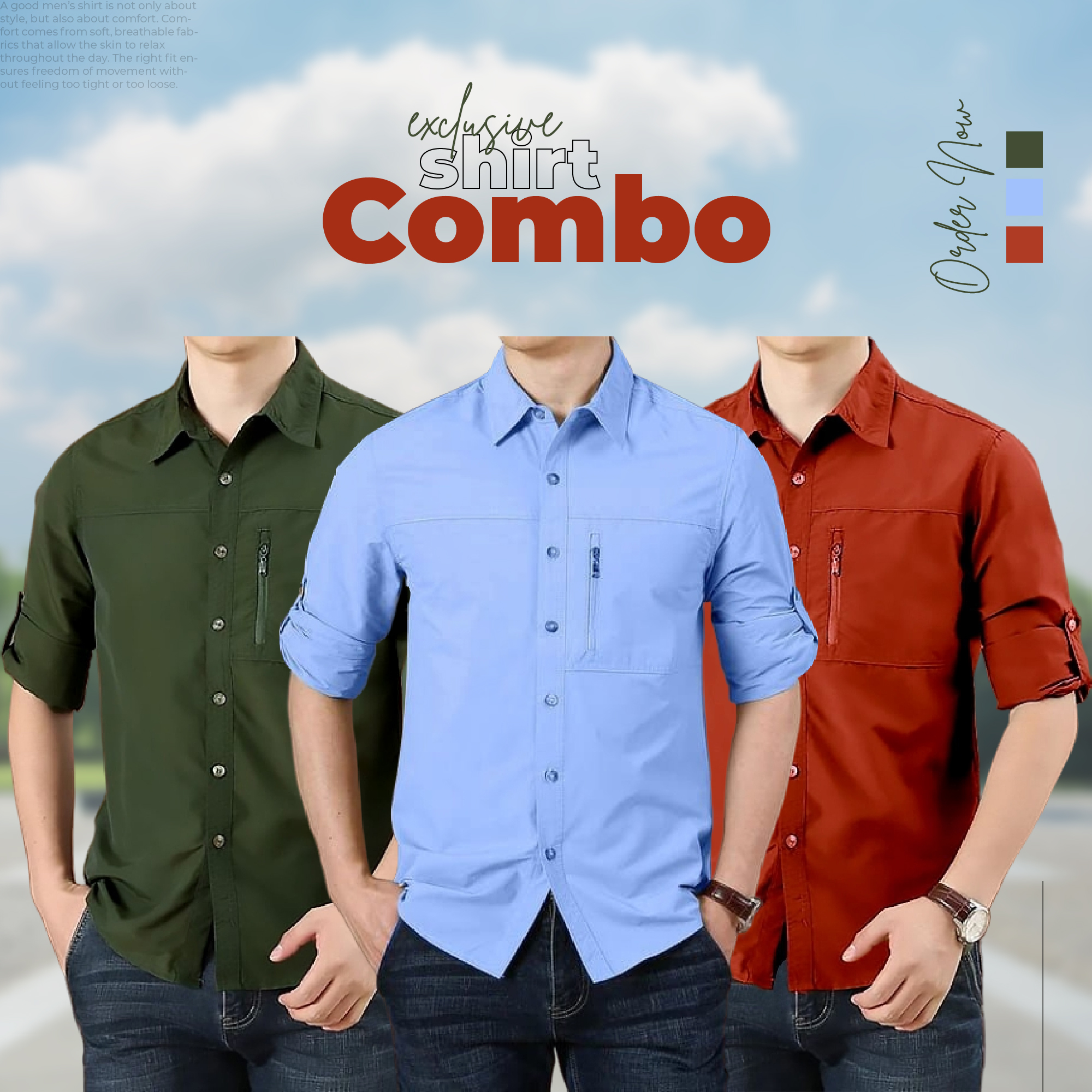Exclusive 3-Piece Stylish Shirt Combo Pack