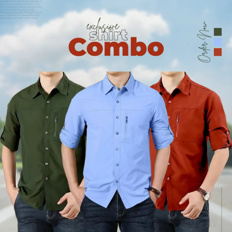Exclusive 3-Piece Stylish Shirt Combo Pack