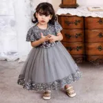 Girls' AC Net Pori Dress with Sequin Work, Ages 1 to 8