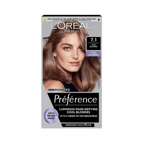 L'Oreal Hair Color Preference 7.1 Ash Blonde (Belgium)