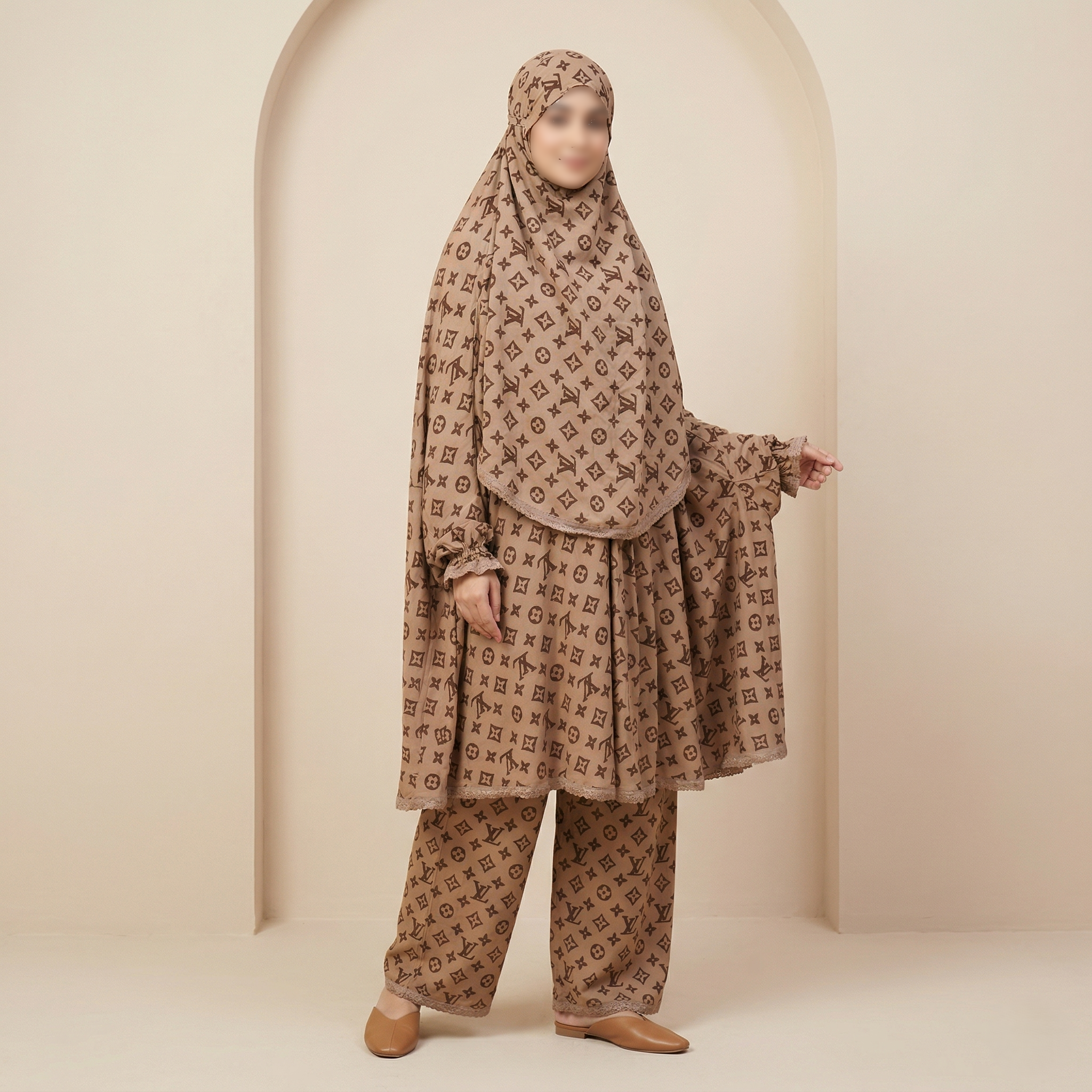 Elegant Palazzo long Khimar Set