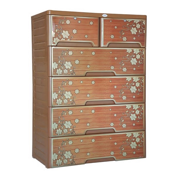 RFL Wardrobe Double 5D KD Elite Teak Wood Gold