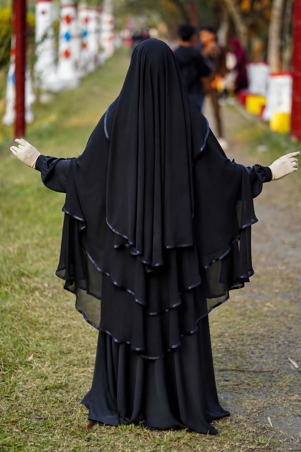 Cherry Fabric Borka, Hijab and Niqab Set, 5 Colours