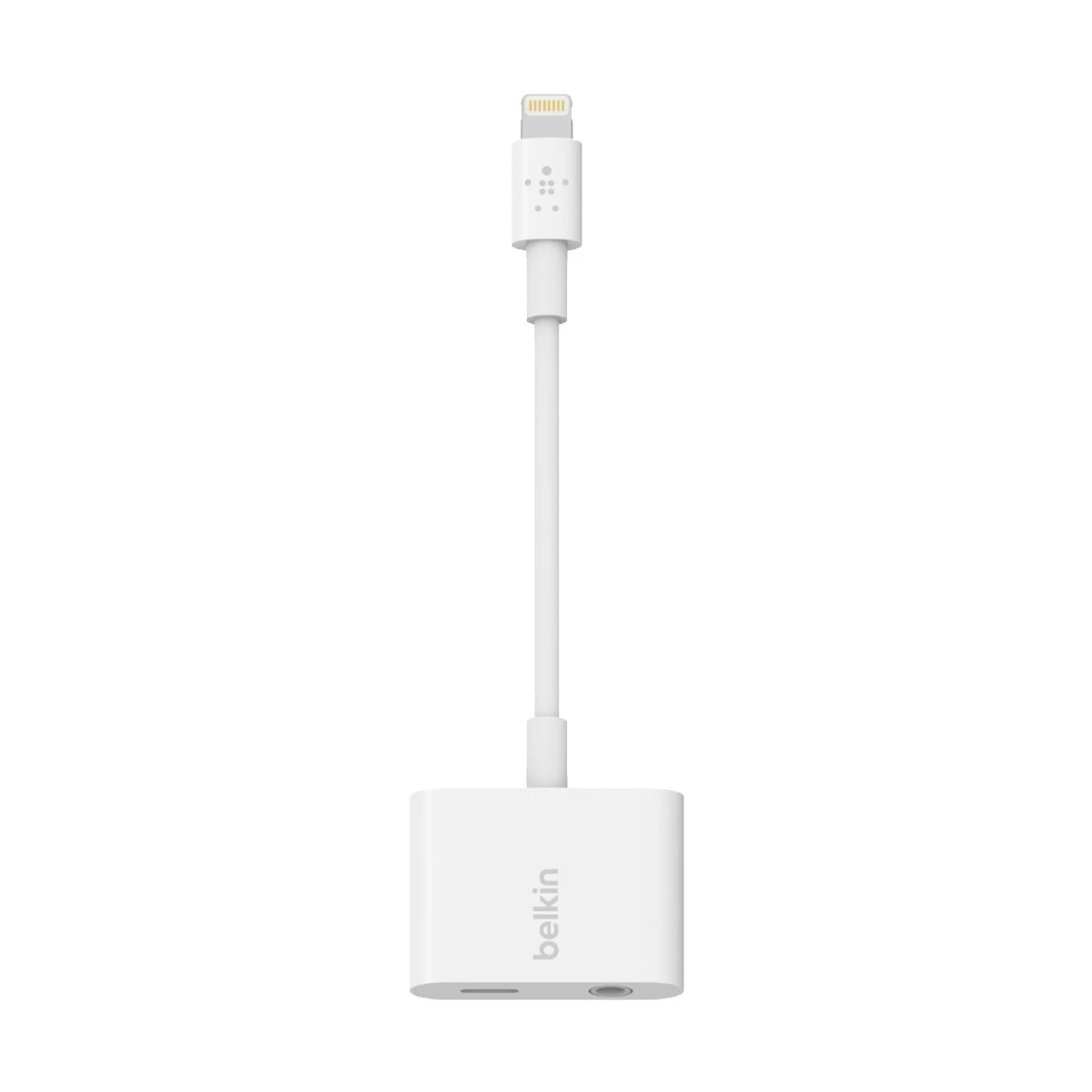 Belkin F8J212btWHT Lightning Male to 3.5mm & Lightning Female Adapter