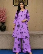 Soft Silk Western Two Piece with Button Front and Screen Print