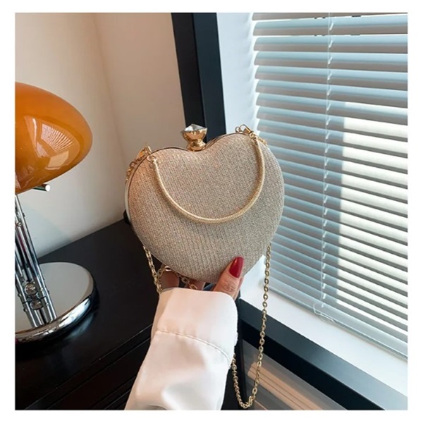 1 Bags Clutch Fashion Chain Luxury Designer Heart Shape For Women