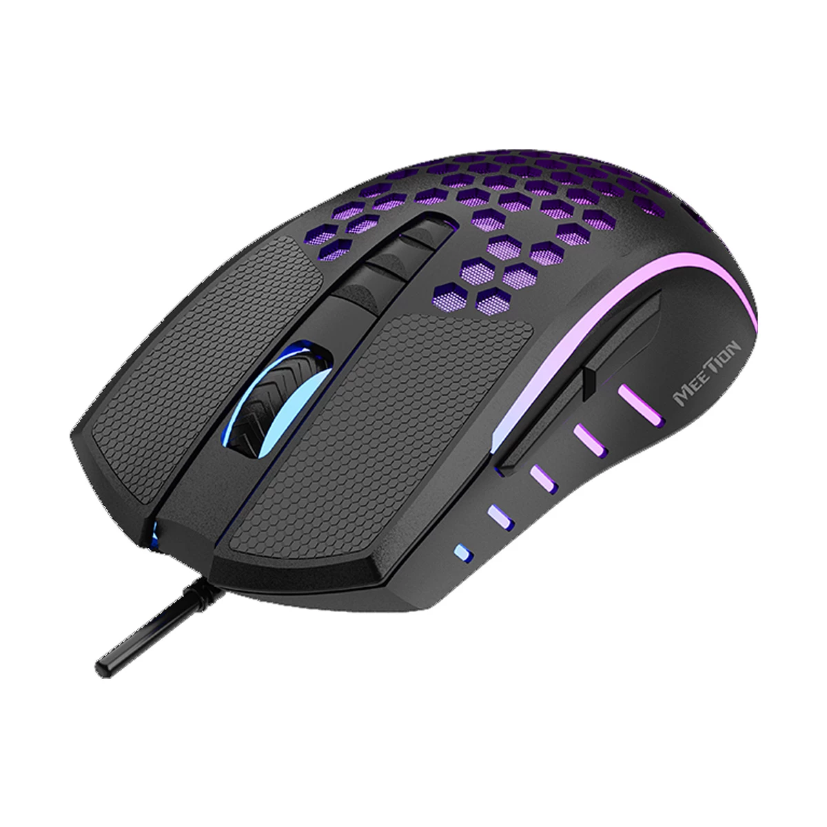 Meetion MT-GM015 Wired Black Lightweight Honeycomb Gaming Mouse