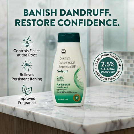 Abbott Selsun 2.5% Strenght For Dandruff Treatment 120ml (India)
