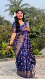 Modern Skin Print Silk Saree and Matching Blouse Piece