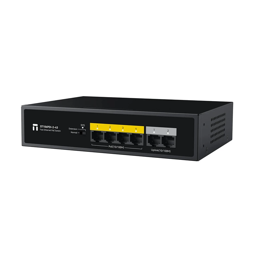 Netis ST106PDI-2-43 6-Port 10/100M PoE Switch with 4 PoE Ports