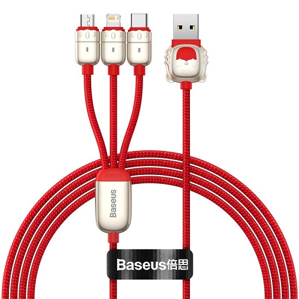 Baseus One-for-Three Data Cable USB to M+L+C (CASX010009)