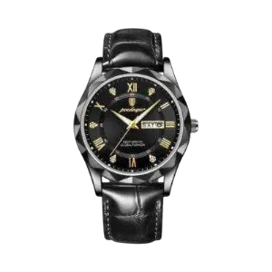 POEDAGAR 615L Men's Leather Quartz Watch