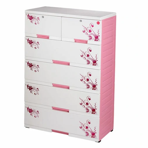 Premio Platinum Wardrobe - 5 Step - White Pink