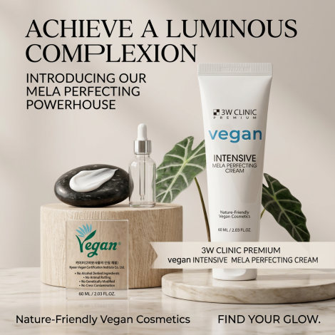 3W Clinic Vegan Intensive Mela Perfecting Cream 60ml (Korea)