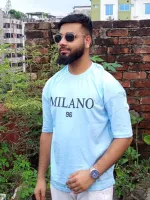 Men's Stylish Drop Shoulder- Milano Blue
