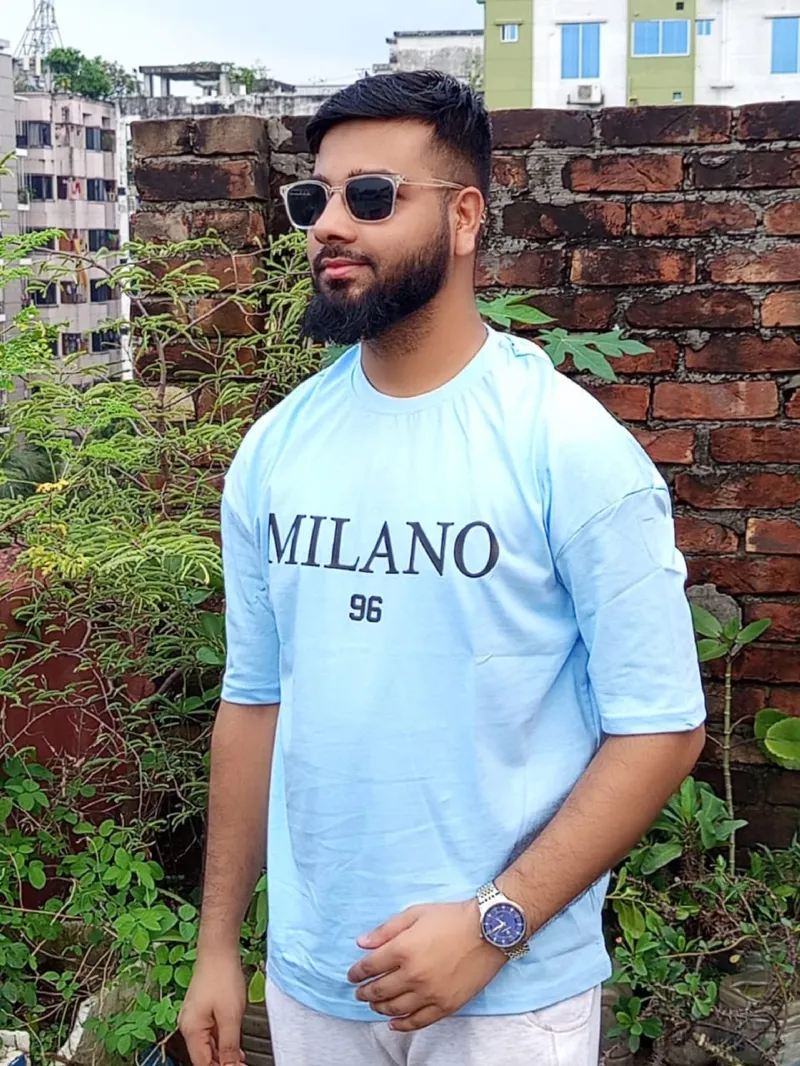 Men's Stylish Drop Shoulder- Milano Blue